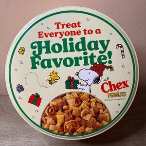Peanuts and Chex Collab Holiday 2025 Tin Container